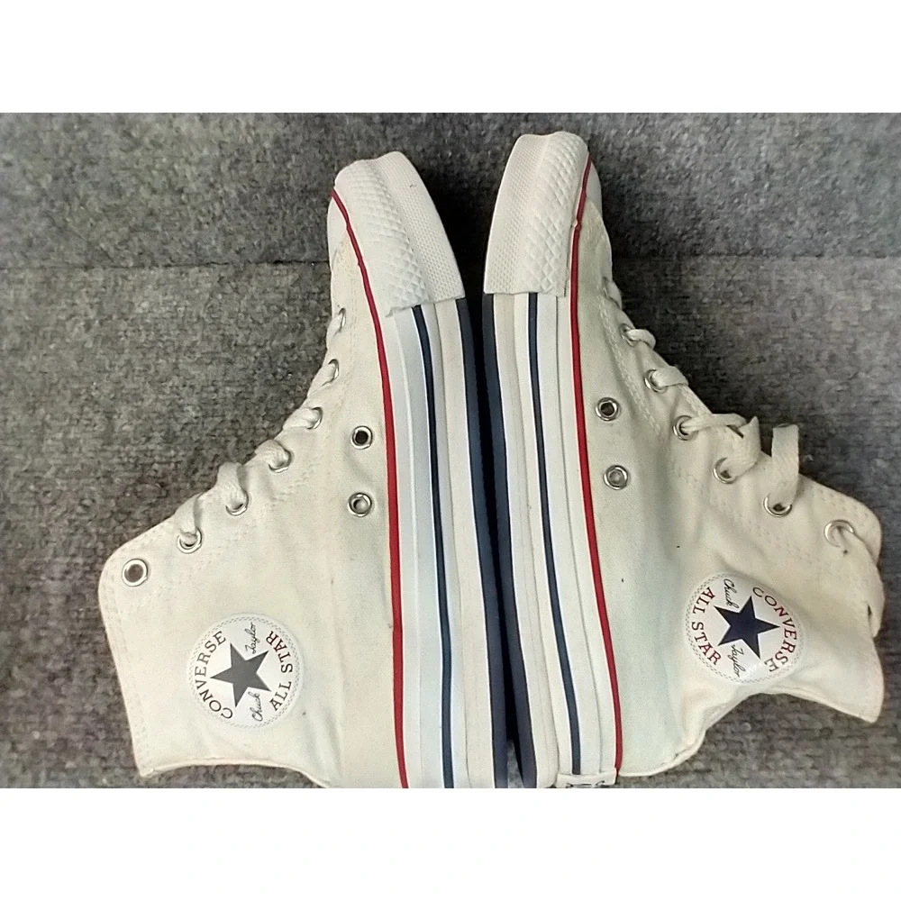 Converse Chuck Taylor All Star High Top White Canvas Kids Junior Shoes 671108C 4